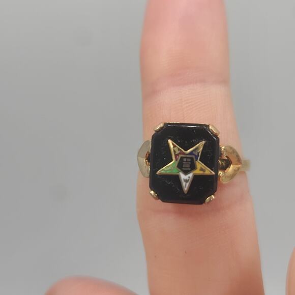 Vintage Masonic Ring 10kt Gold Filled Order Of The Eastern Star Size 6.5 - Picture 11 of 12